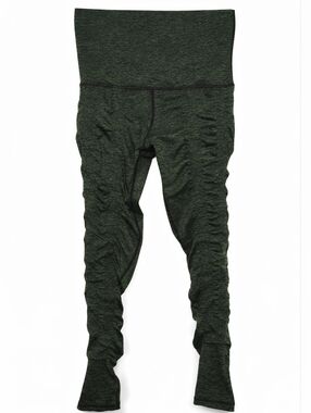 Sweetflexx Women's Green Space Dye Capri Resistance Compression Leggings Sz 4